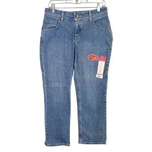 Womens Riders Lee Relaxed Fit Stretch Jeans Blue Denim Cotton Spandex Size 8P